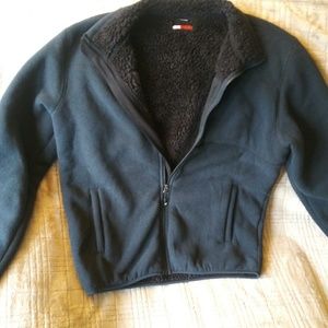 Fleecy warm zippered poly jacket